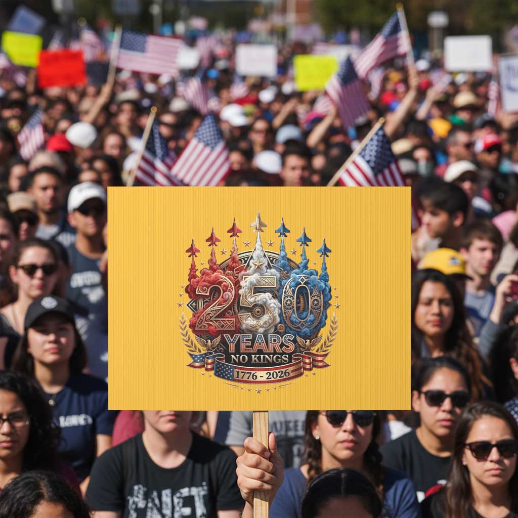 250 Years No Kings Protest Sign Patriotic Independence Anniversary