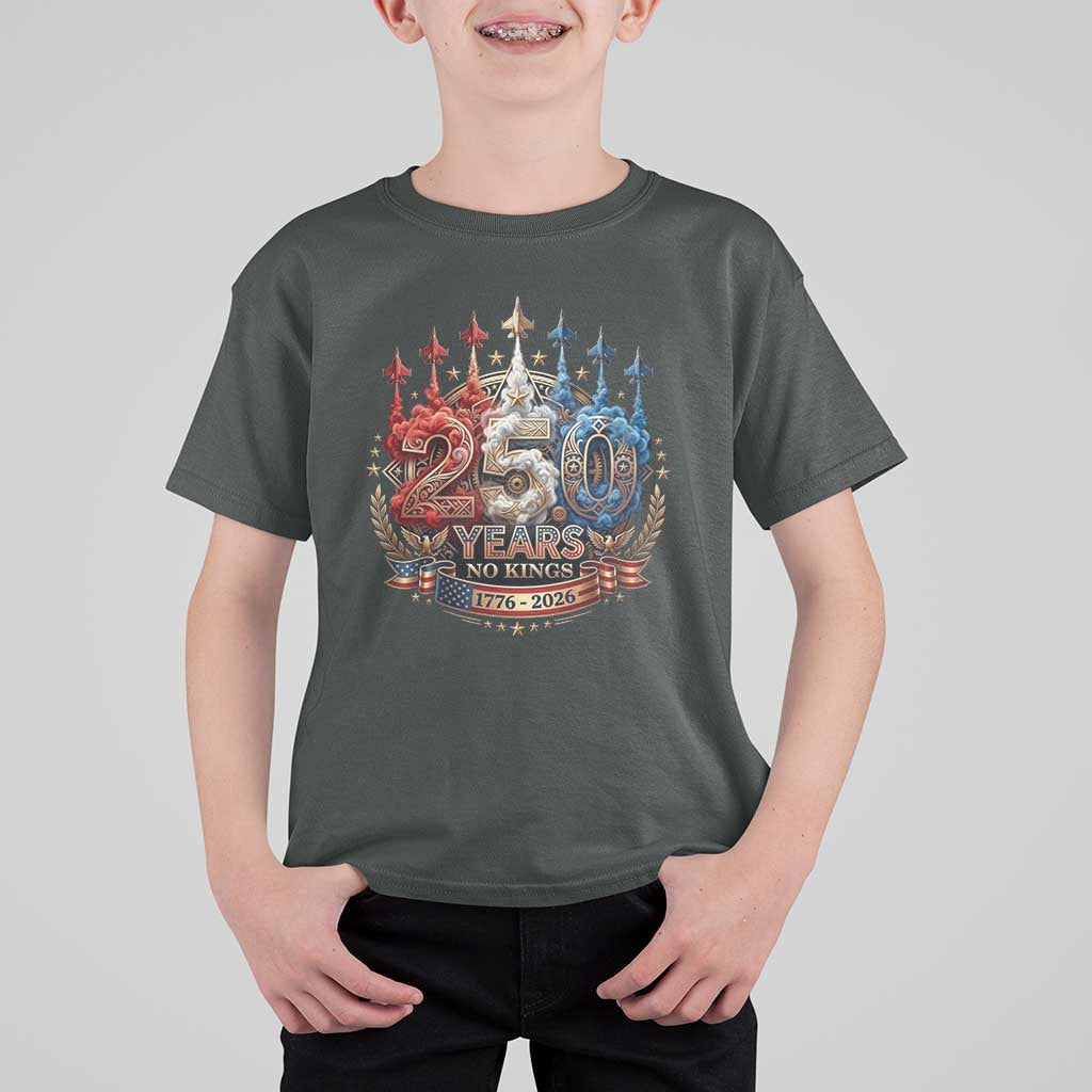 250 Years No Kings T Shirt For Kid Patriotic Independence Anniversary