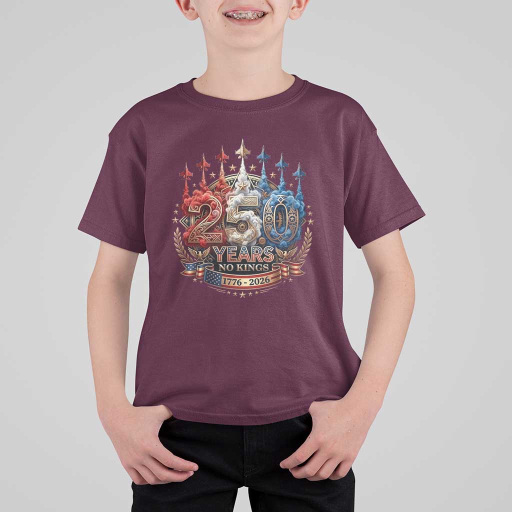 250 Years No Kings T Shirt For Kid Patriotic Independence Anniversary