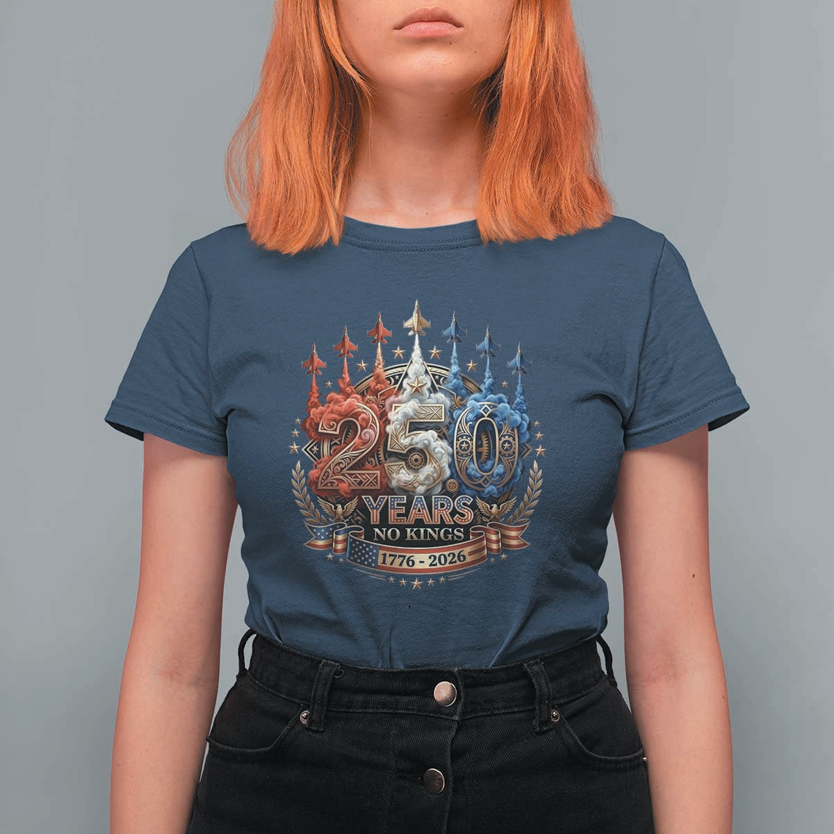 250 Years No Kings T Shirt For Women Patriotic Independence Anniversary