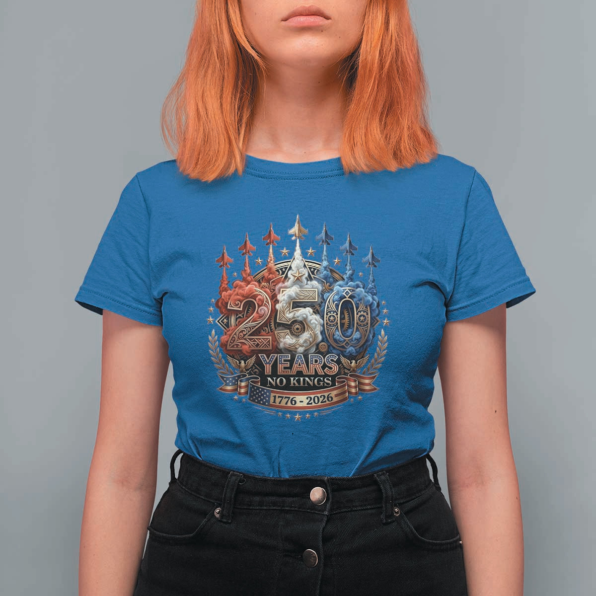 250 Years No Kings T Shirt For Women Patriotic Independence Anniversary