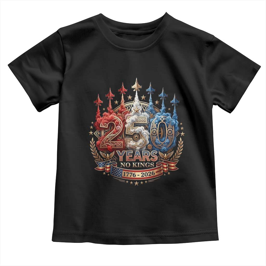 250 Years No Kings Toddler T Shirt Patriotic Independence Anniversary