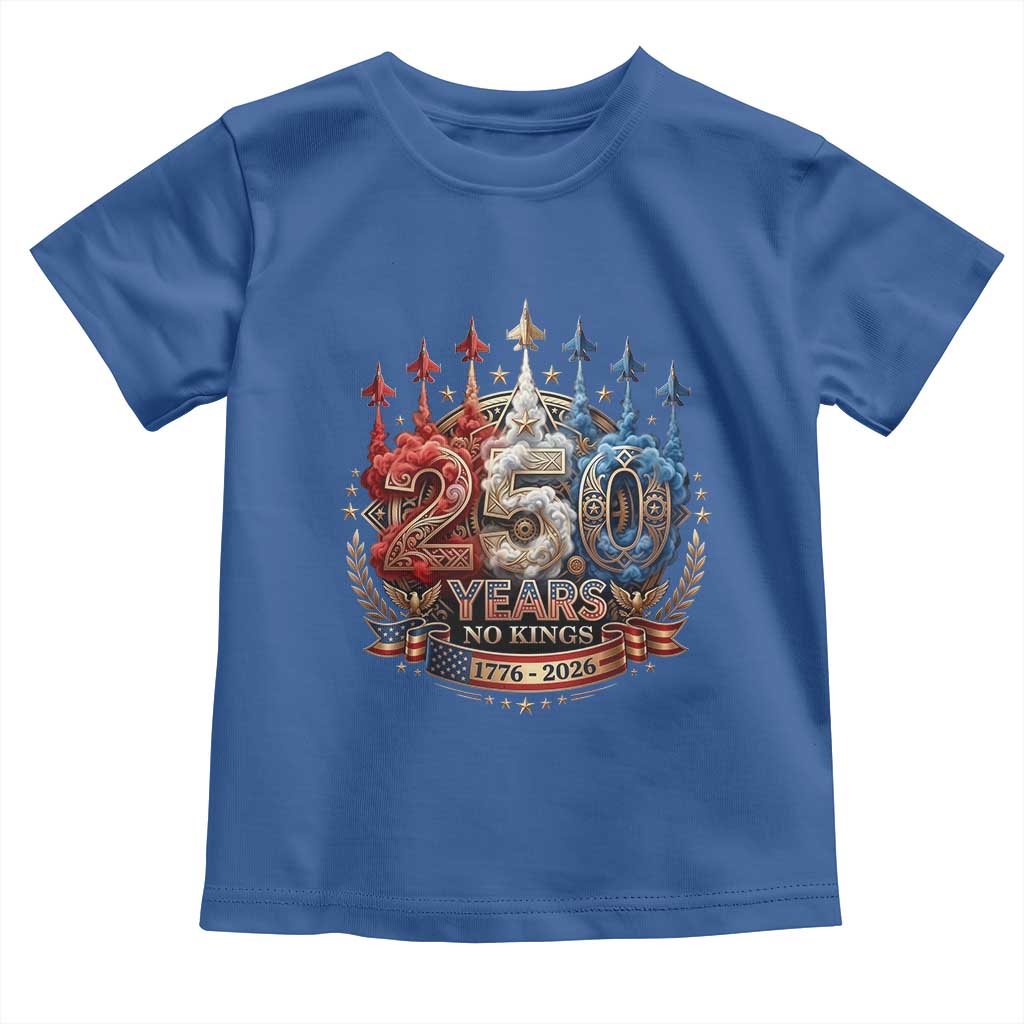 250 Years No Kings Toddler T Shirt Patriotic Independence Anniversary