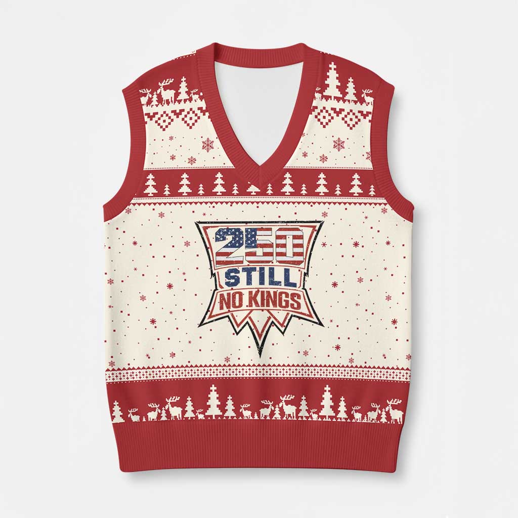 Crown Protest 250 Still No Kings V-Neck Knit Sweater Vest American Independence Pride