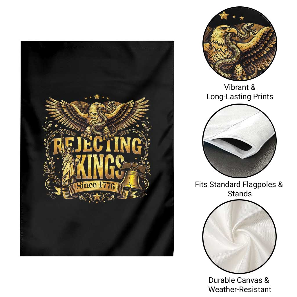 Rejecting Kings Since 1776 Garden Flag Eagle Freedom Patriotic