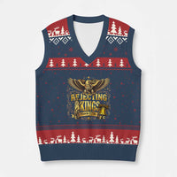Rejecting Kings Since 1776 V-Neck Knit Sweater Vest Eagle Freedom Patriotic