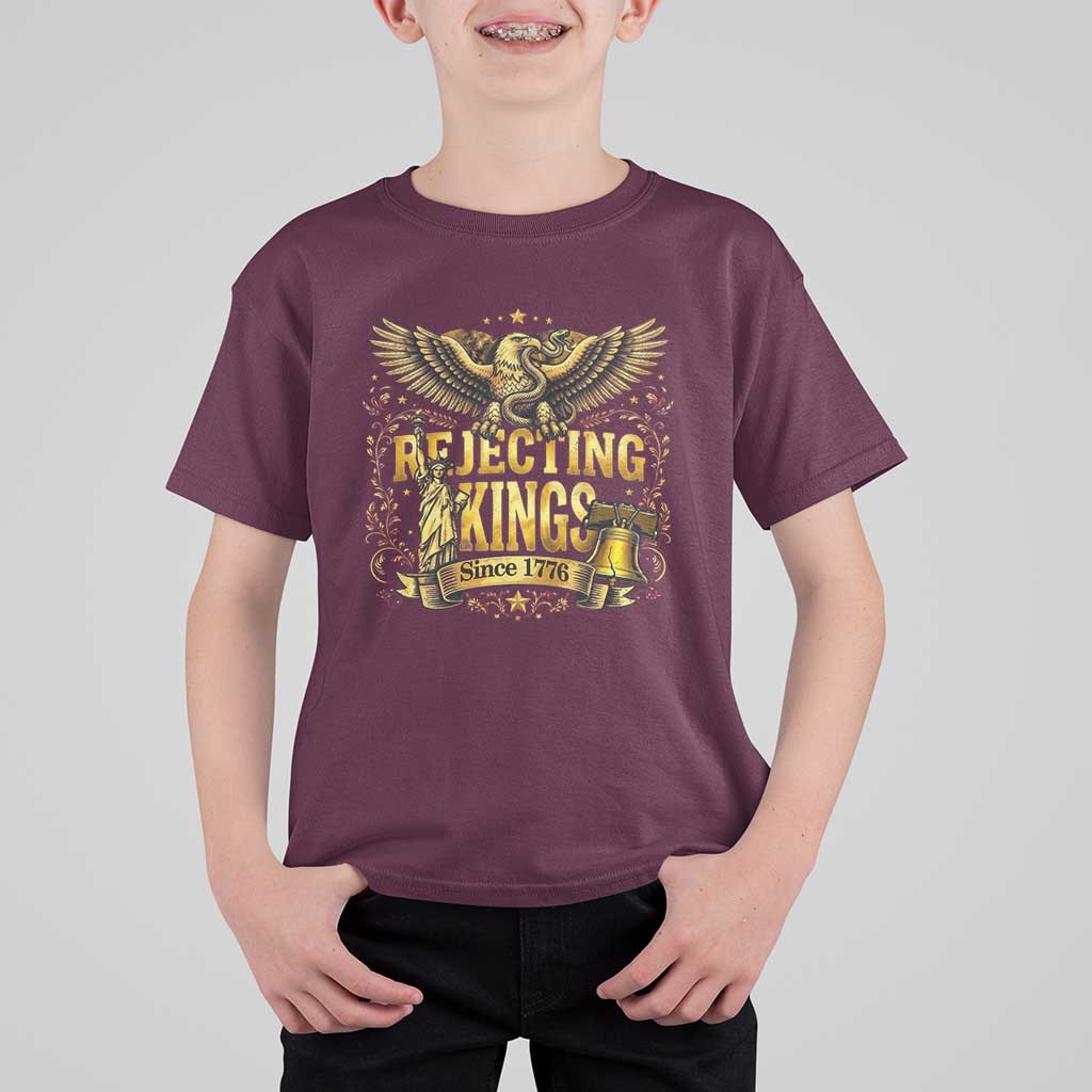 Rejecting Kings Since 1776 T Shirt For Kid Eagle Freedom Patriotic
