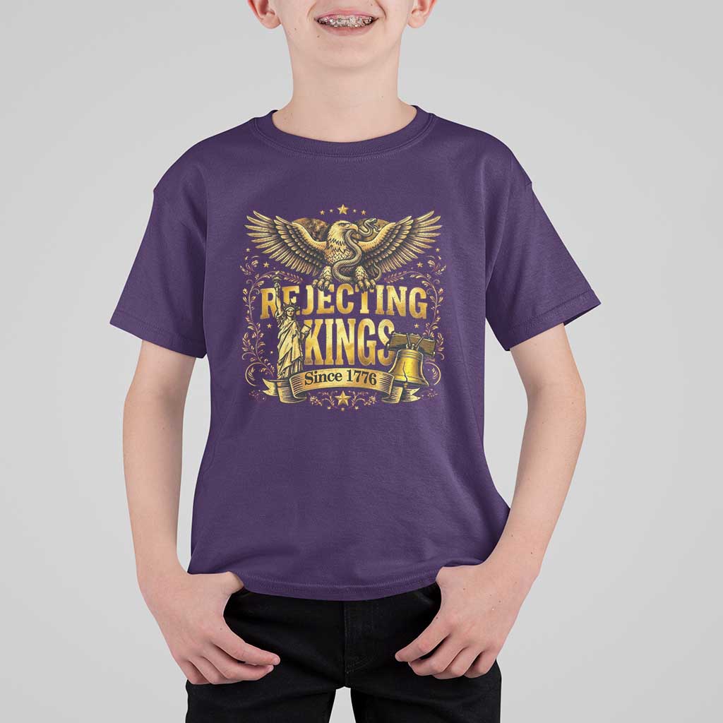 Rejecting Kings Since 1776 T Shirt For Kid Eagle Freedom Patriotic