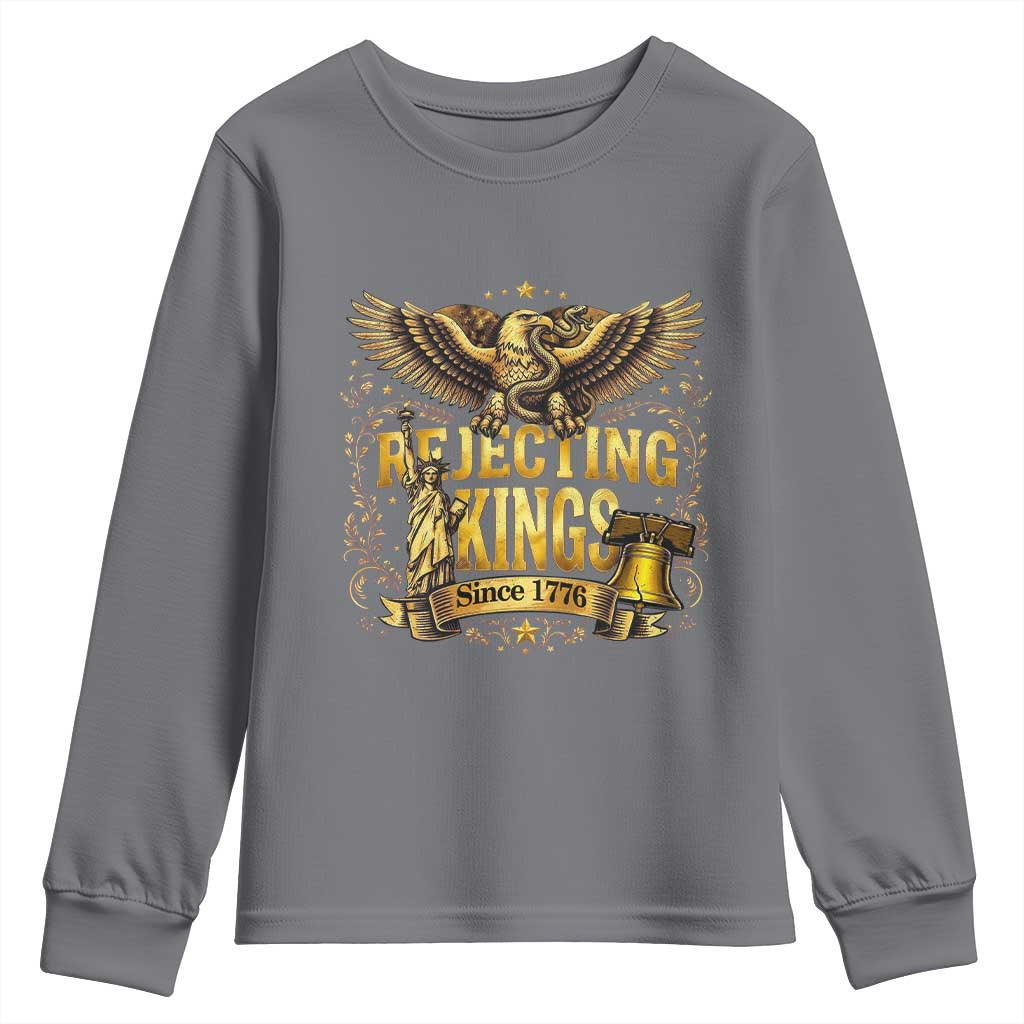 Rejecting Kings Since 1776 Youth Sweatshirt Eagle Freedom Patriotic