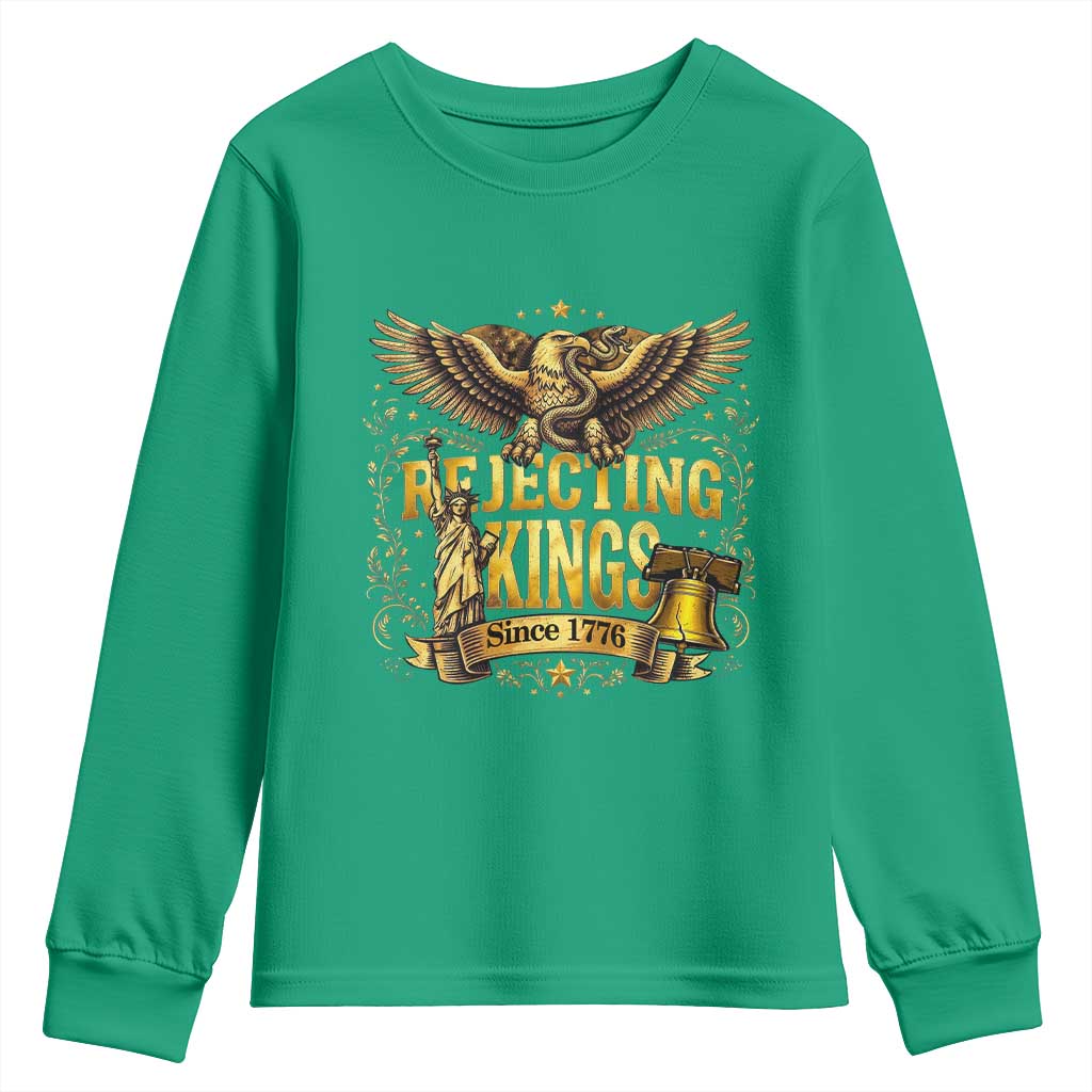 Rejecting Kings Since 1776 Youth Sweatshirt Eagle Freedom Patriotic