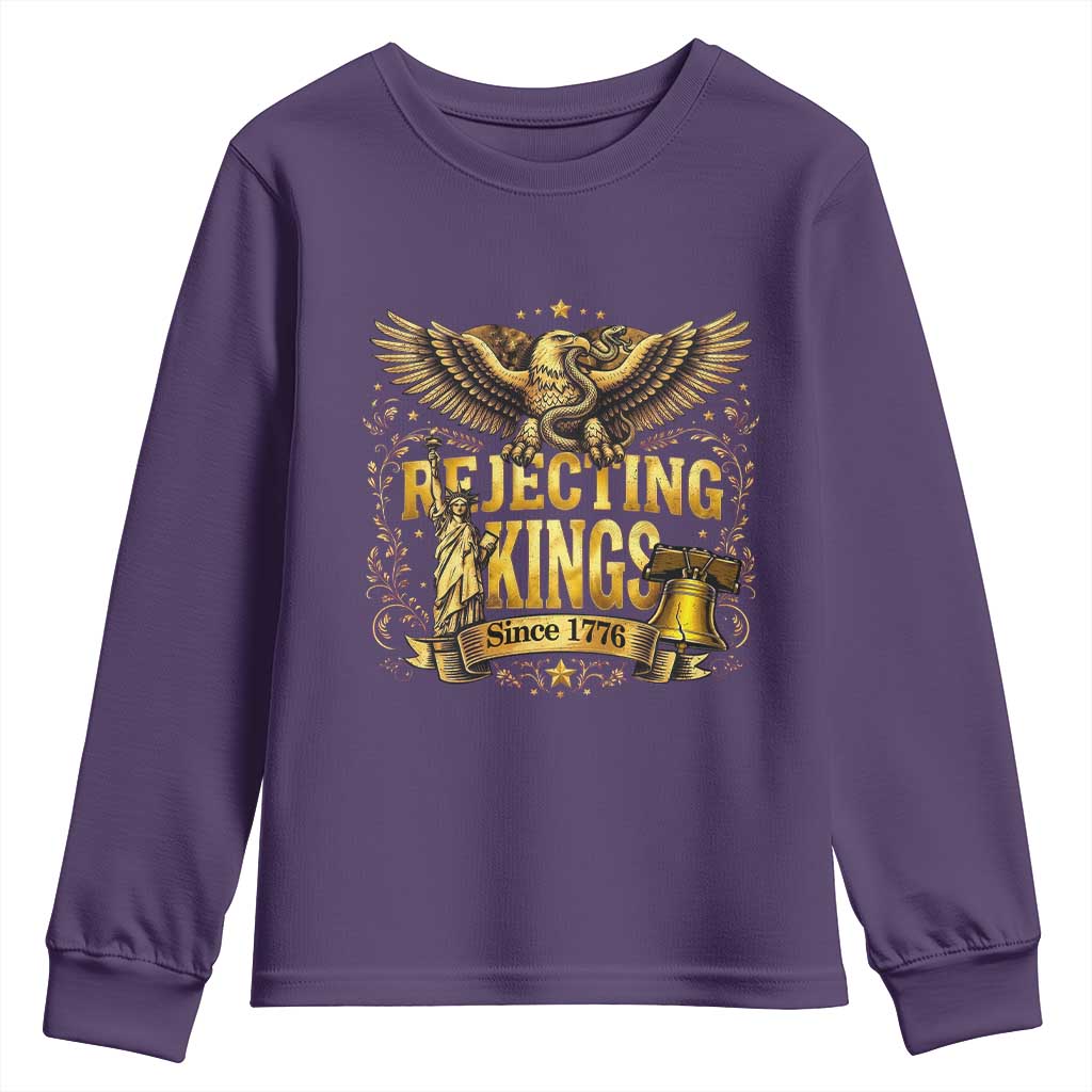 Rejecting Kings Since 1776 Youth Sweatshirt Eagle Freedom Patriotic