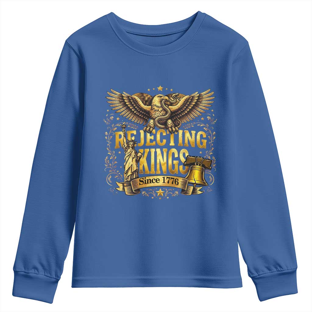 Rejecting Kings Since 1776 Youth Sweatshirt Eagle Freedom Patriotic