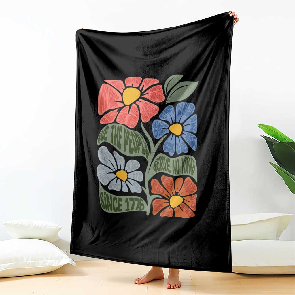 Wildflower Protest Throw Blanket We The People Serve No Kings