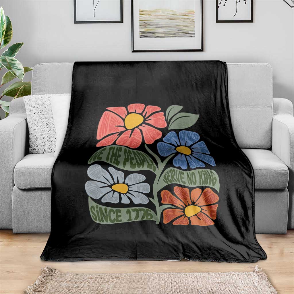 Wildflower Protest Throw Blanket We The People Serve No Kings