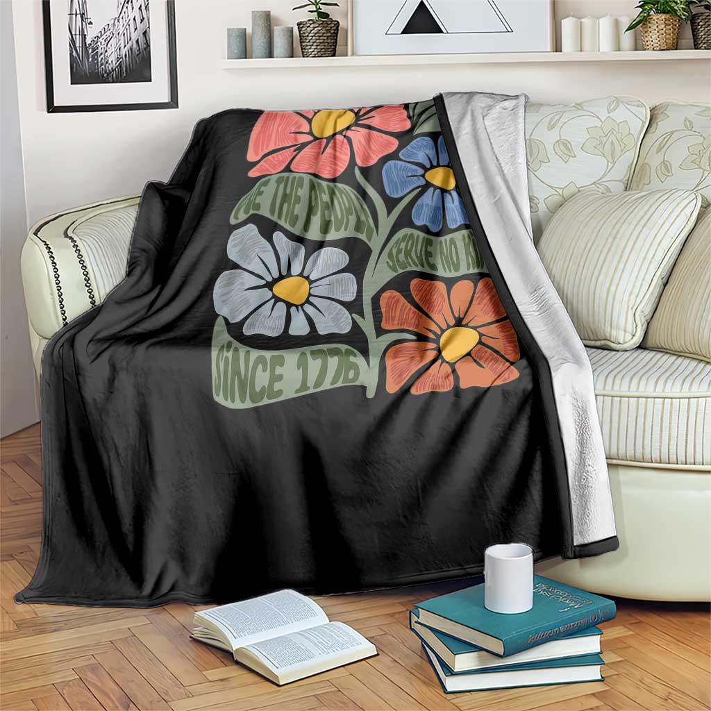 Wildflower Protest Throw Blanket We The People Serve No Kings