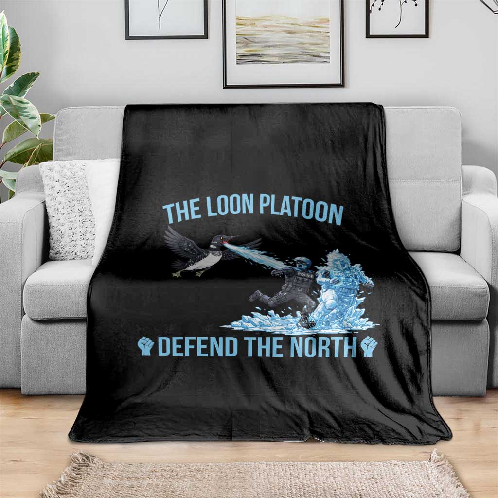 The Loon Platoon Defend The North Throw Blanket Minnesota Rebel Loon Resist