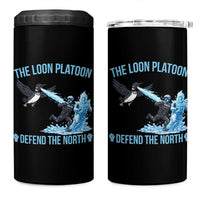 The Loon Platoon Defend The North 4 in 1 Can Cooler Tumbler Minnesota Rebel Loon Resist