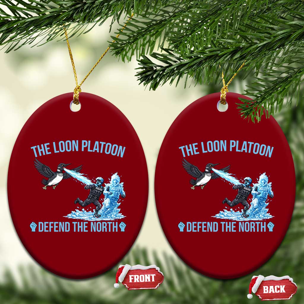 The Loon Platoon Defend The North Ceramic Ornament Minnesota Rebel Loon Resist