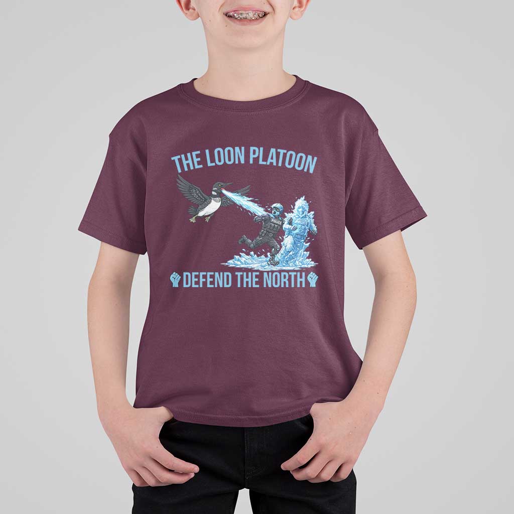 The Loon Platoon Defend The North T Shirt For Kid Minnesota Rebel Loon Resist