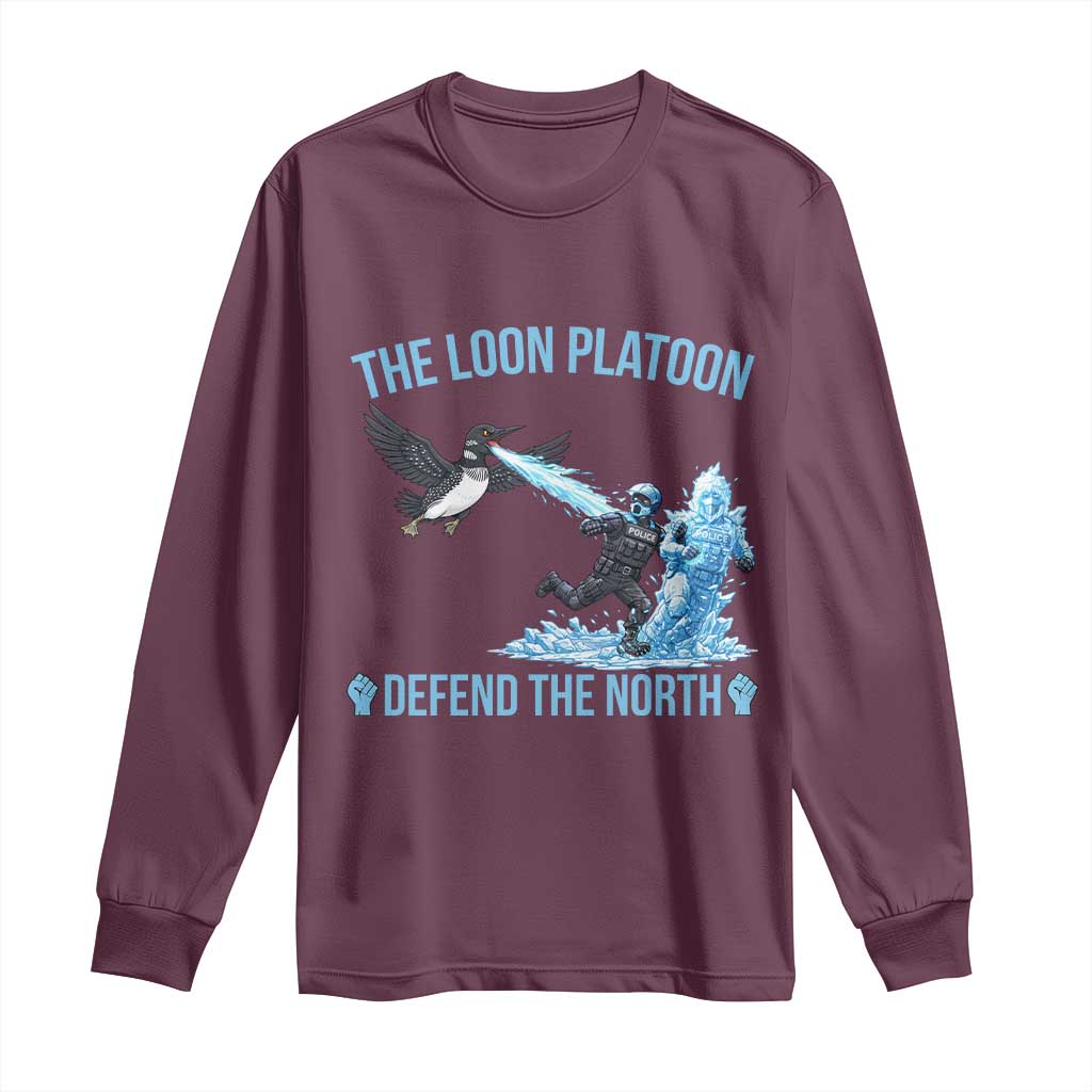 The Loon Platoon Defend The North Long Sleeve Shirt Minnesota Rebel Loon Resist