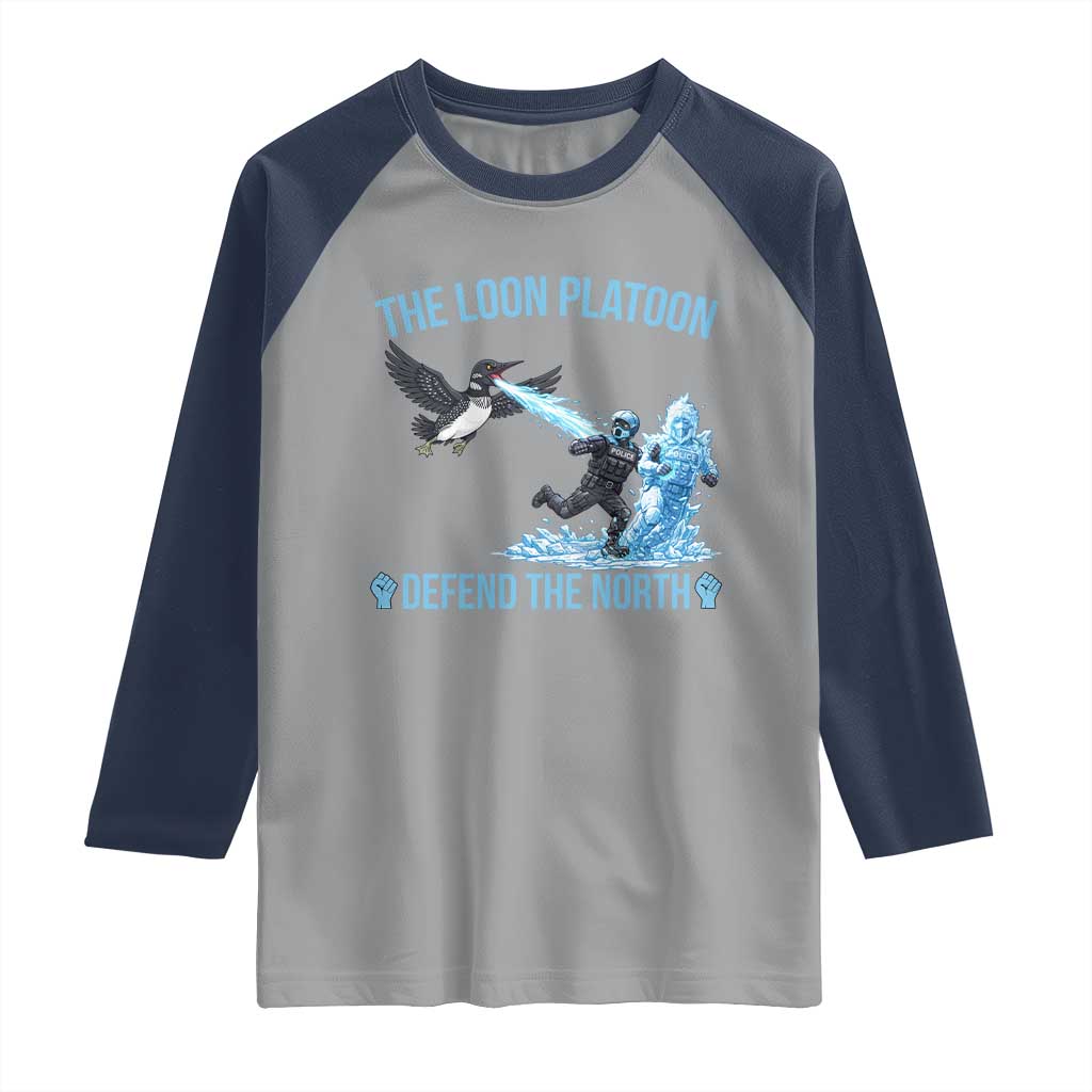 The Loon Platoon Defend The North Raglan Shirt Minnesota Rebel Loon Resist