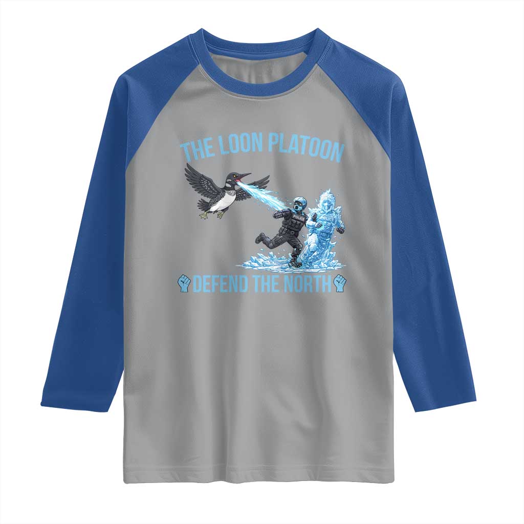The Loon Platoon Defend The North Raglan Shirt Minnesota Rebel Loon Resist