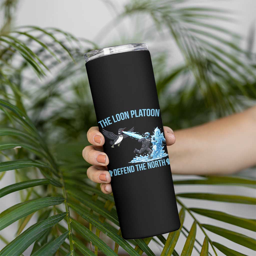 The Loon Platoon Defend The North Skinny Tumbler Minnesota Rebel Loon Resist