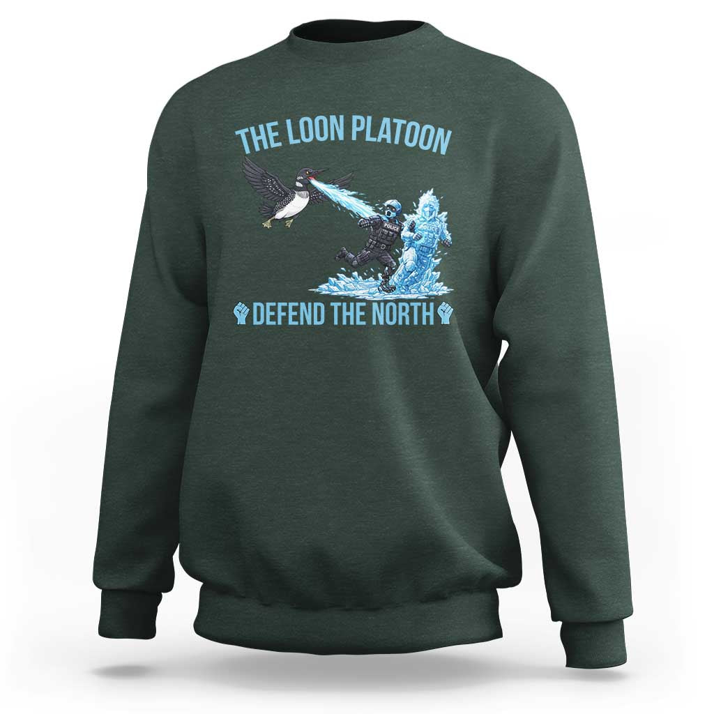 The Loon Platoon Defend The North Sweatshirt Minnesota Rebel Loon Resist