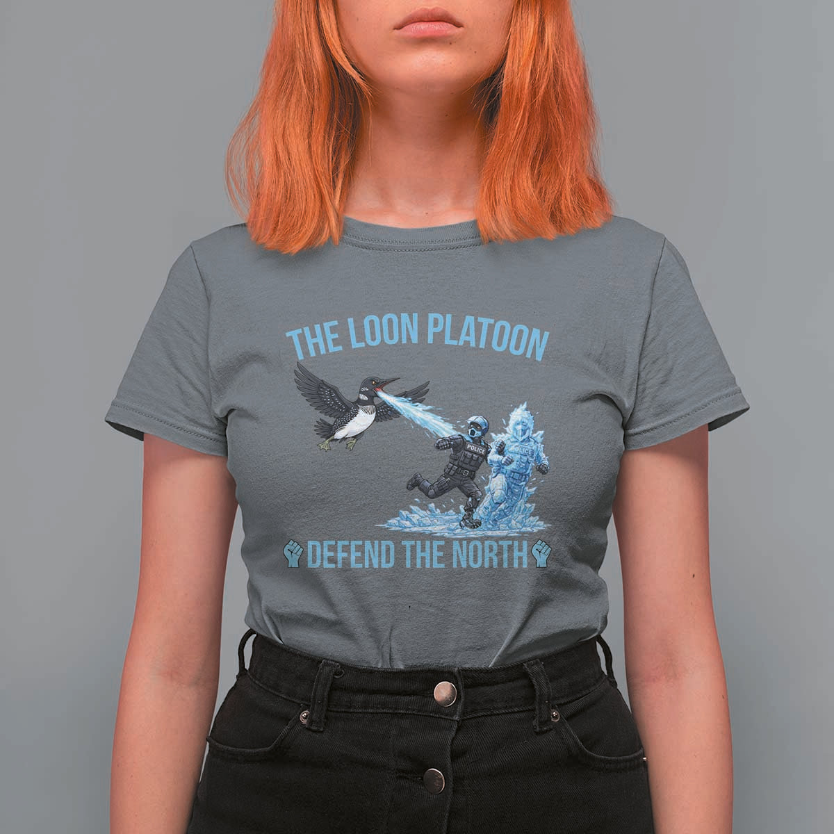 The Loon Platoon Defend The North T Shirt For Women Minnesota Rebel Loon Resist