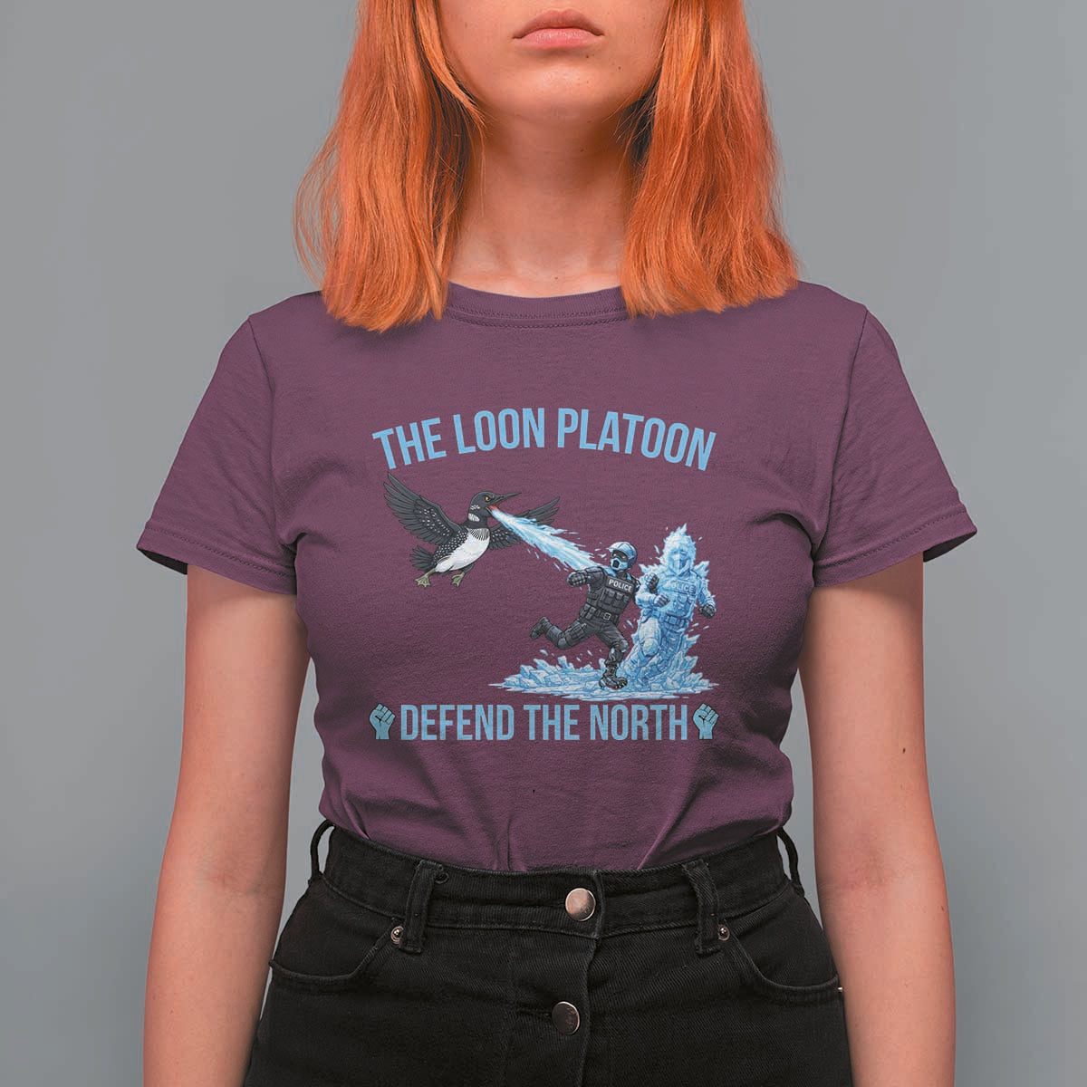 The Loon Platoon Defend The North T Shirt For Women Minnesota Rebel Loon Resist