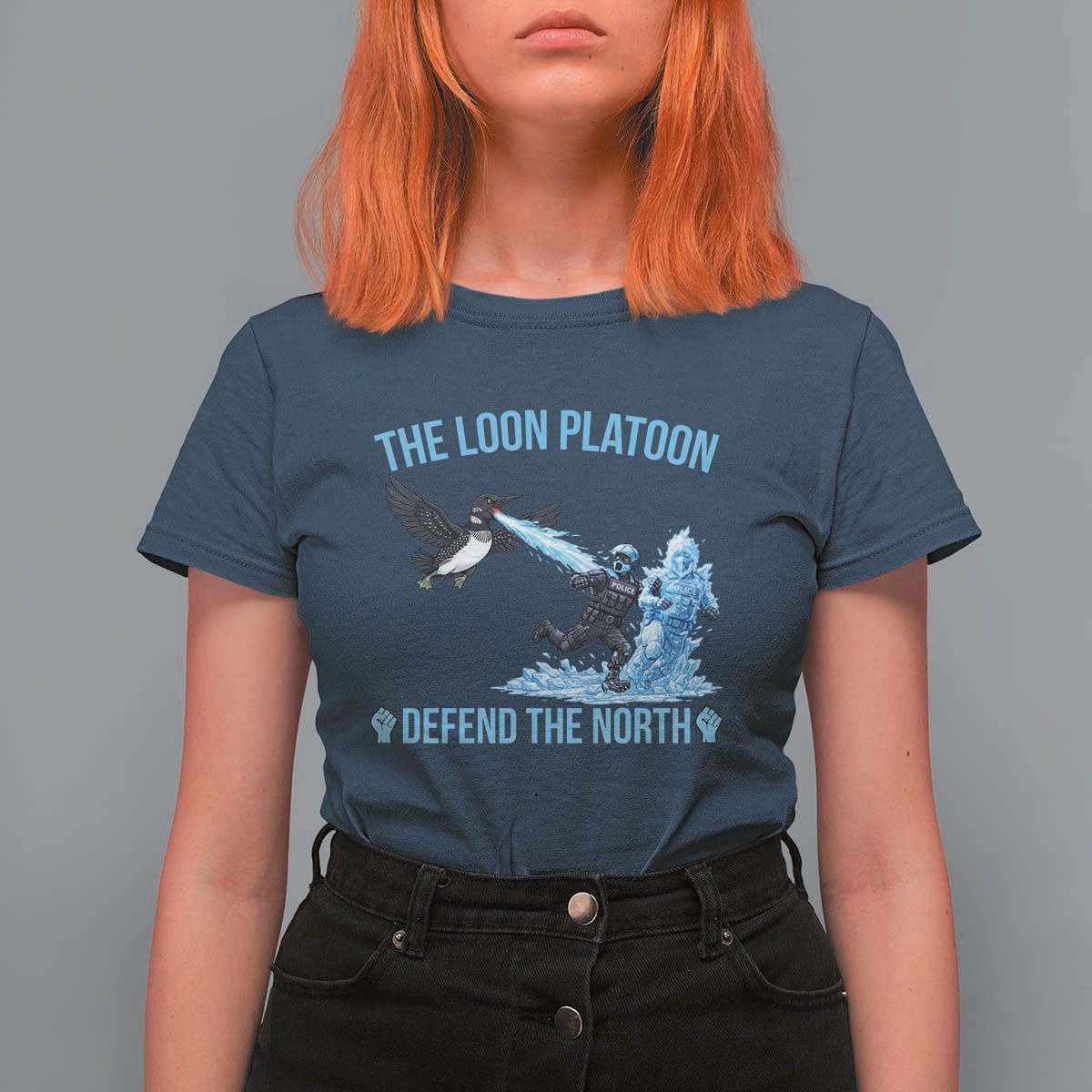 The Loon Platoon Defend The North T Shirt For Women Minnesota Rebel Loon Resist