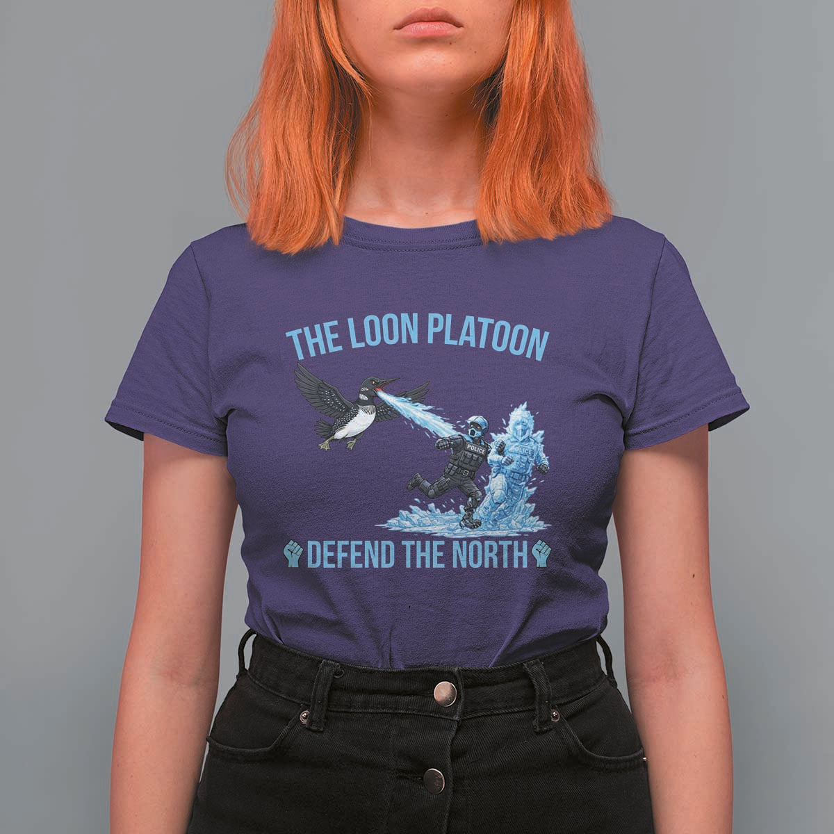The Loon Platoon Defend The North T Shirt For Women Minnesota Rebel Loon Resist