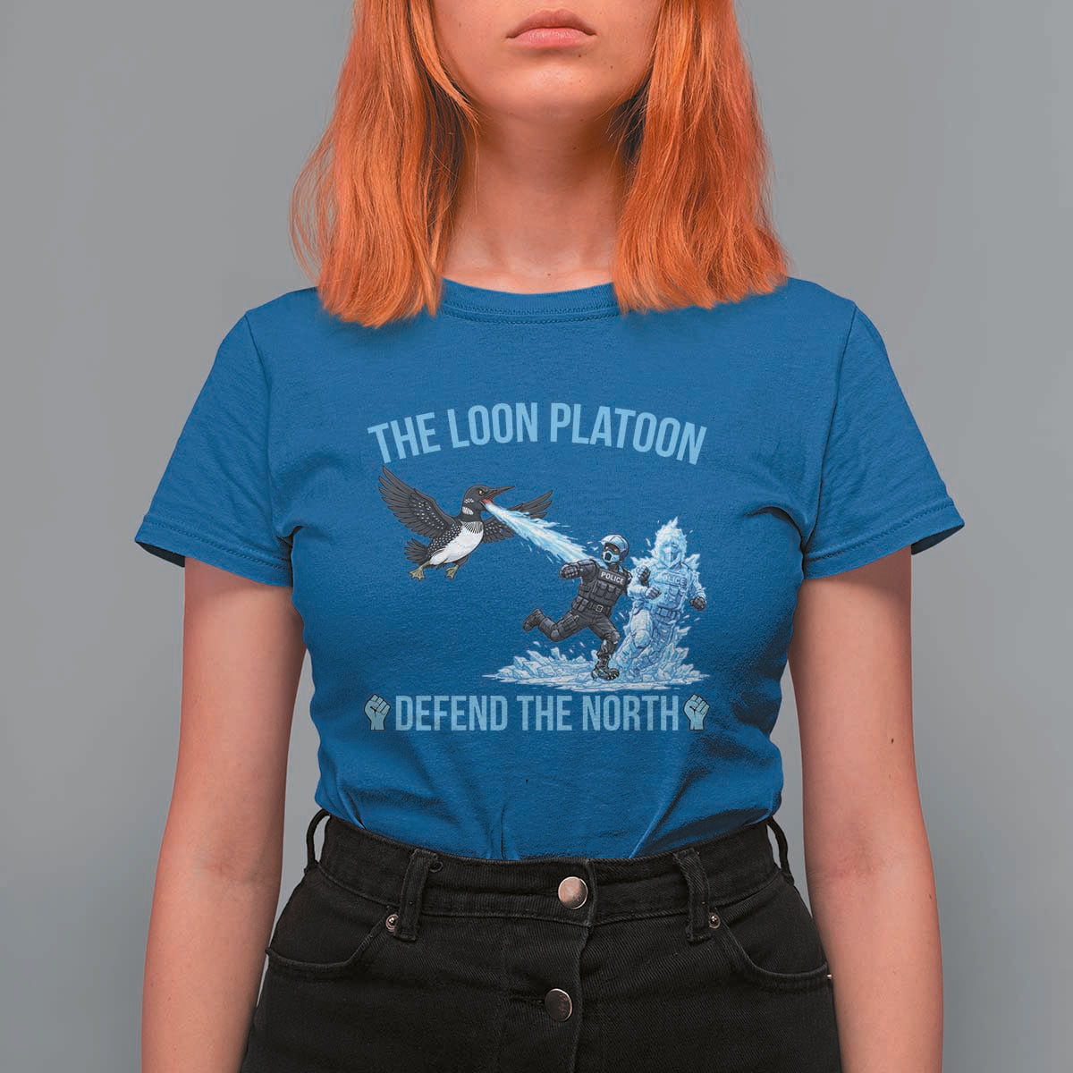The Loon Platoon Defend The North T Shirt For Women Minnesota Rebel Loon Resist