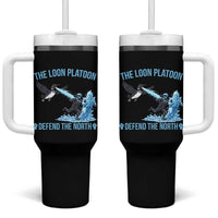 The Loon Platoon Defend The North Tumbler With Handle Minnesota Rebel Loon Resist