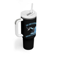 The Loon Platoon Defend The North Tumbler With Handle Minnesota Rebel Loon Resist