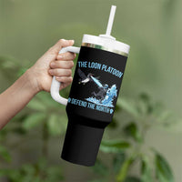 The Loon Platoon Defend The North Tumbler With Handle Minnesota Rebel Loon Resist