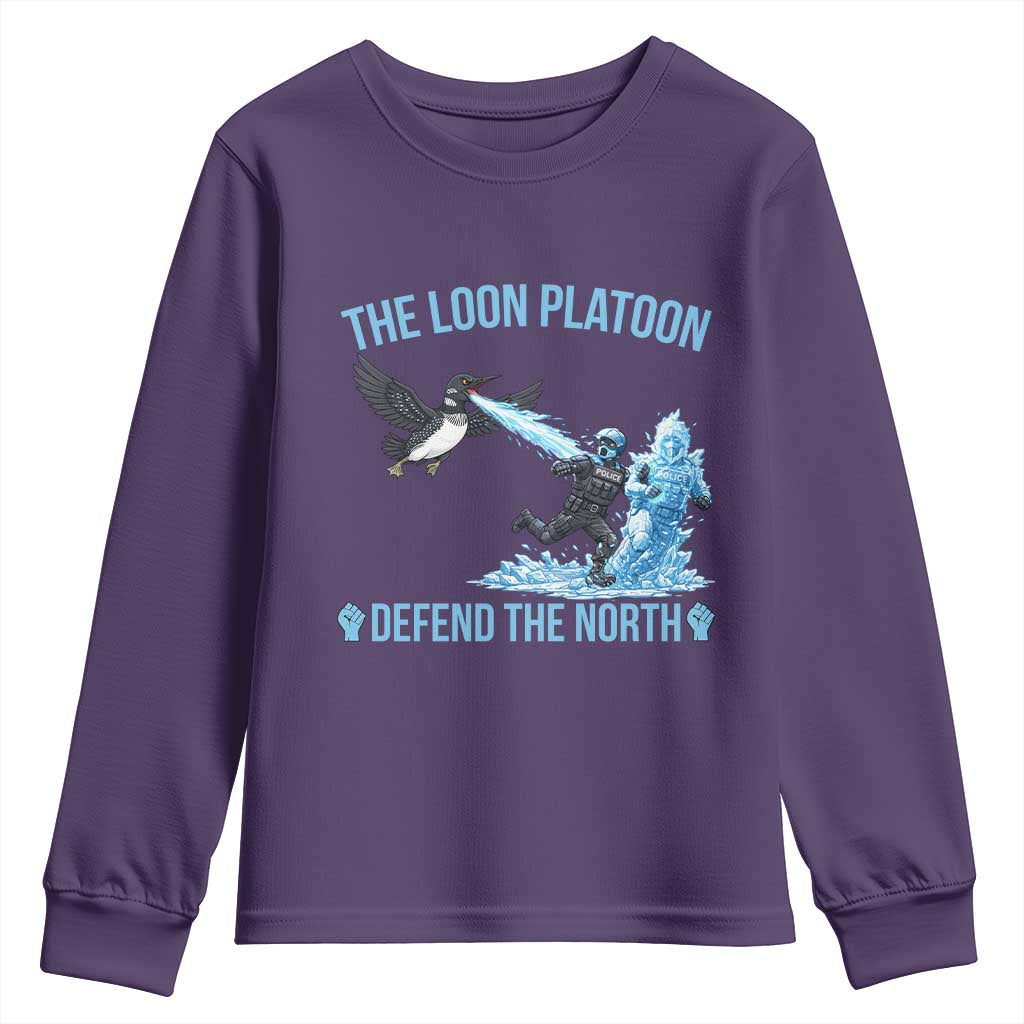The Loon Platoon Defend The North Youth Sweatshirt Minnesota Rebel Loon Resist
