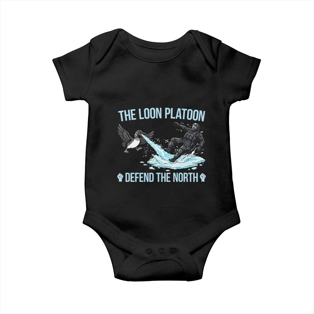 The Loon Platoon Defend The North Baby Onesie Minnesota State Bird Rebel