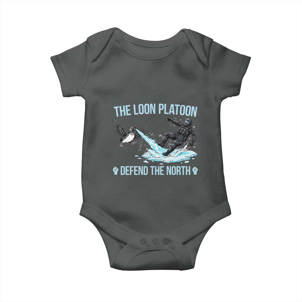 The Loon Platoon Defend The North Baby Onesie Minnesota State Bird Rebel