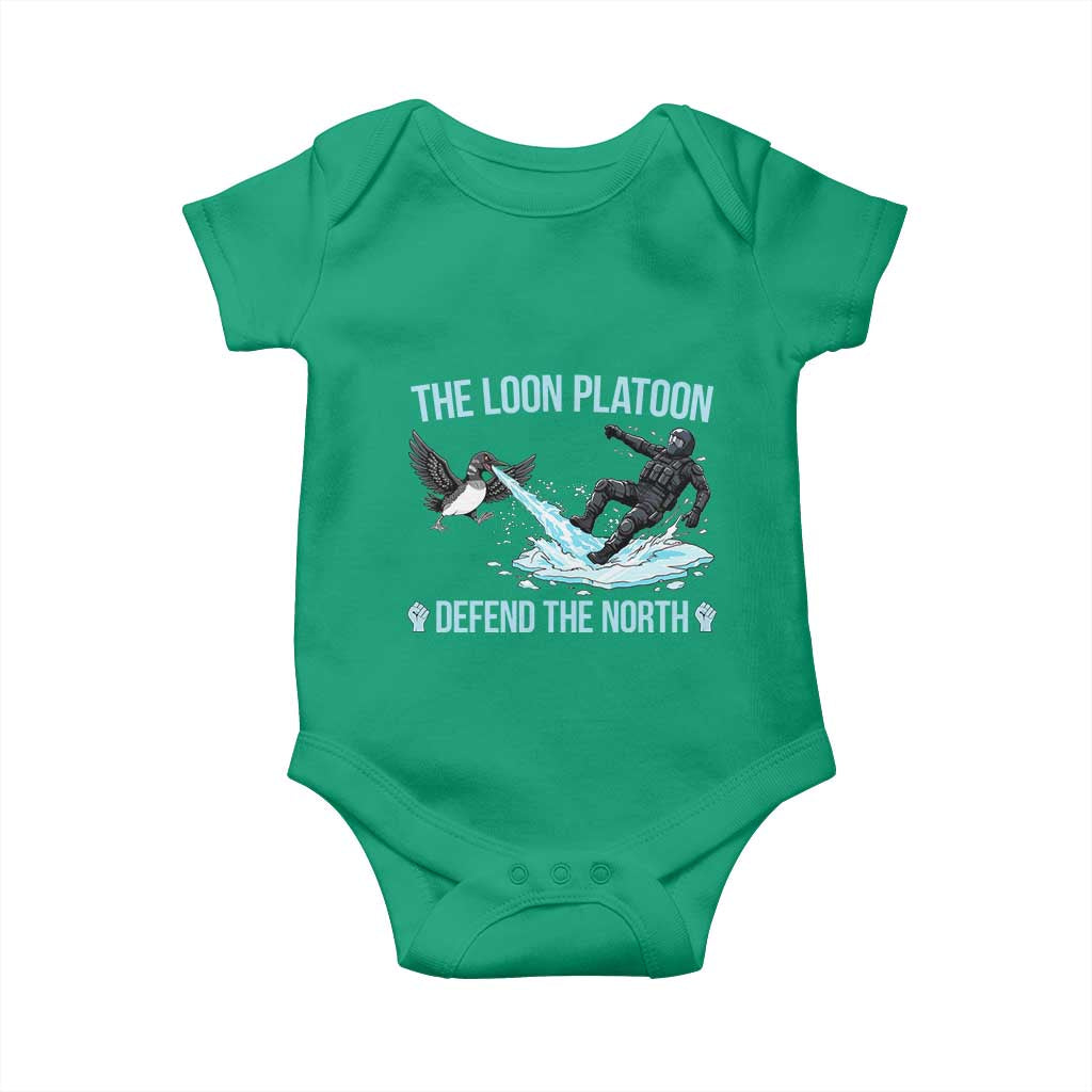 The Loon Platoon Defend The North Baby Onesie Minnesota State Bird Rebel