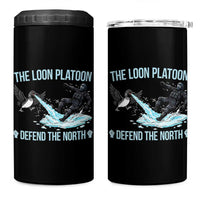 The Loon Platoon Defend The North 4 in 1 Can Cooler Tumbler Minnesota State Bird Rebel