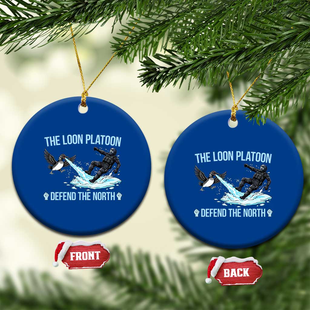 The Loon Platoon Defend The North Ceramic Ornament Minnesota State Bird Rebel