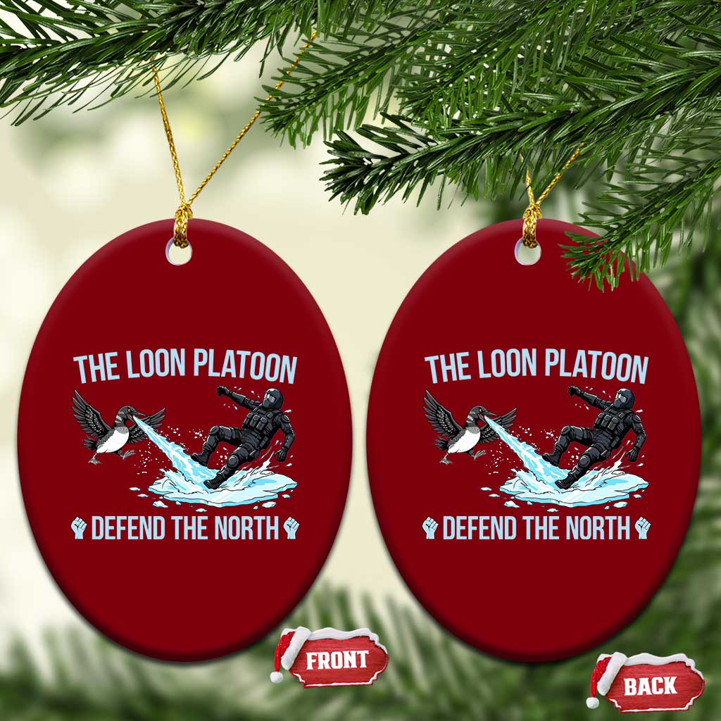 The Loon Platoon Defend The North Ceramic Ornament Minnesota State Bird Rebel