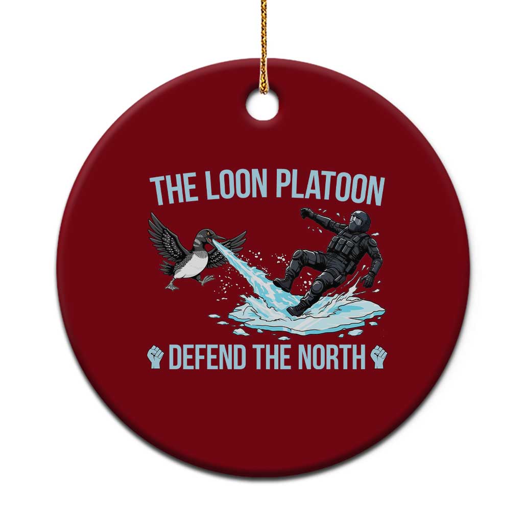 The Loon Platoon Defend The North Ceramic Ornament Minnesota State Bird Rebel