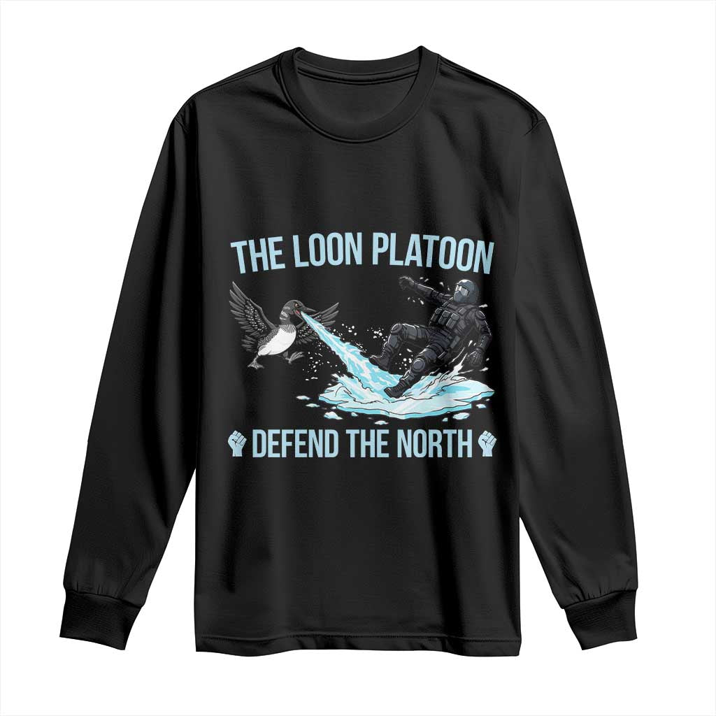 The Loon Platoon Defend The North Long Sleeve Shirt Minnesota State Bird Rebel