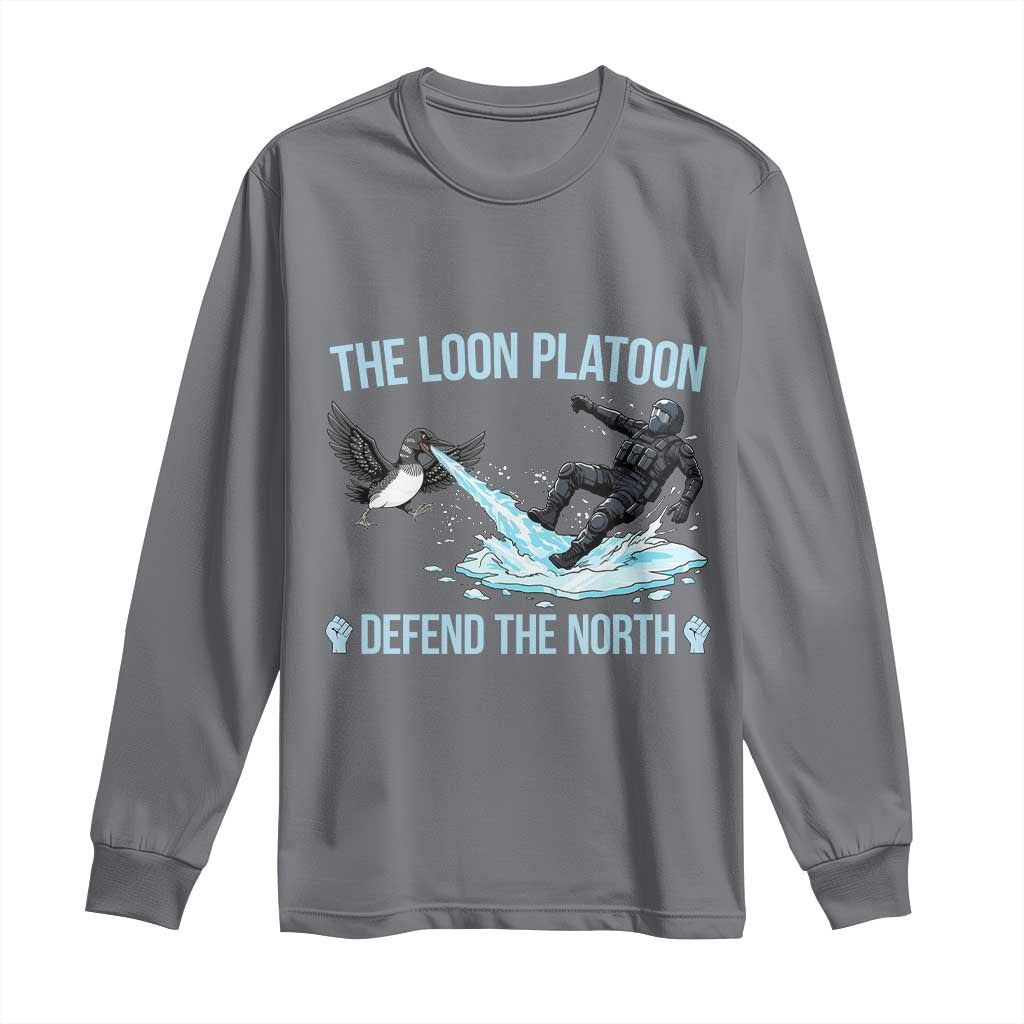 The Loon Platoon Defend The North Long Sleeve Shirt Minnesota State Bird Rebel