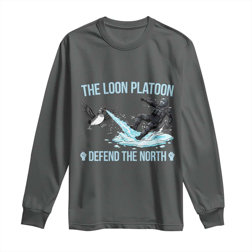 The Loon Platoon Defend The North Long Sleeve Shirt Minnesota State Bird Rebel