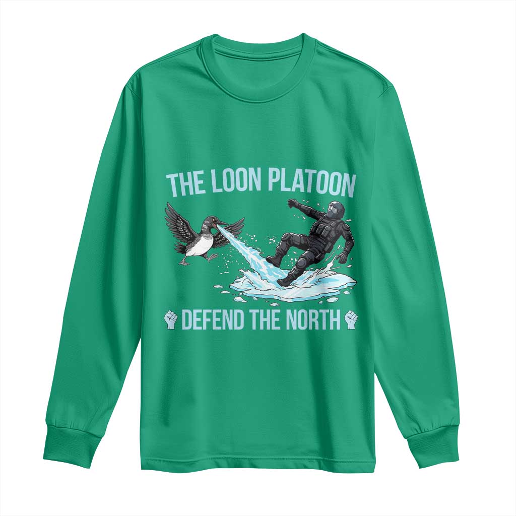 The Loon Platoon Defend The North Long Sleeve Shirt Minnesota State Bird Rebel