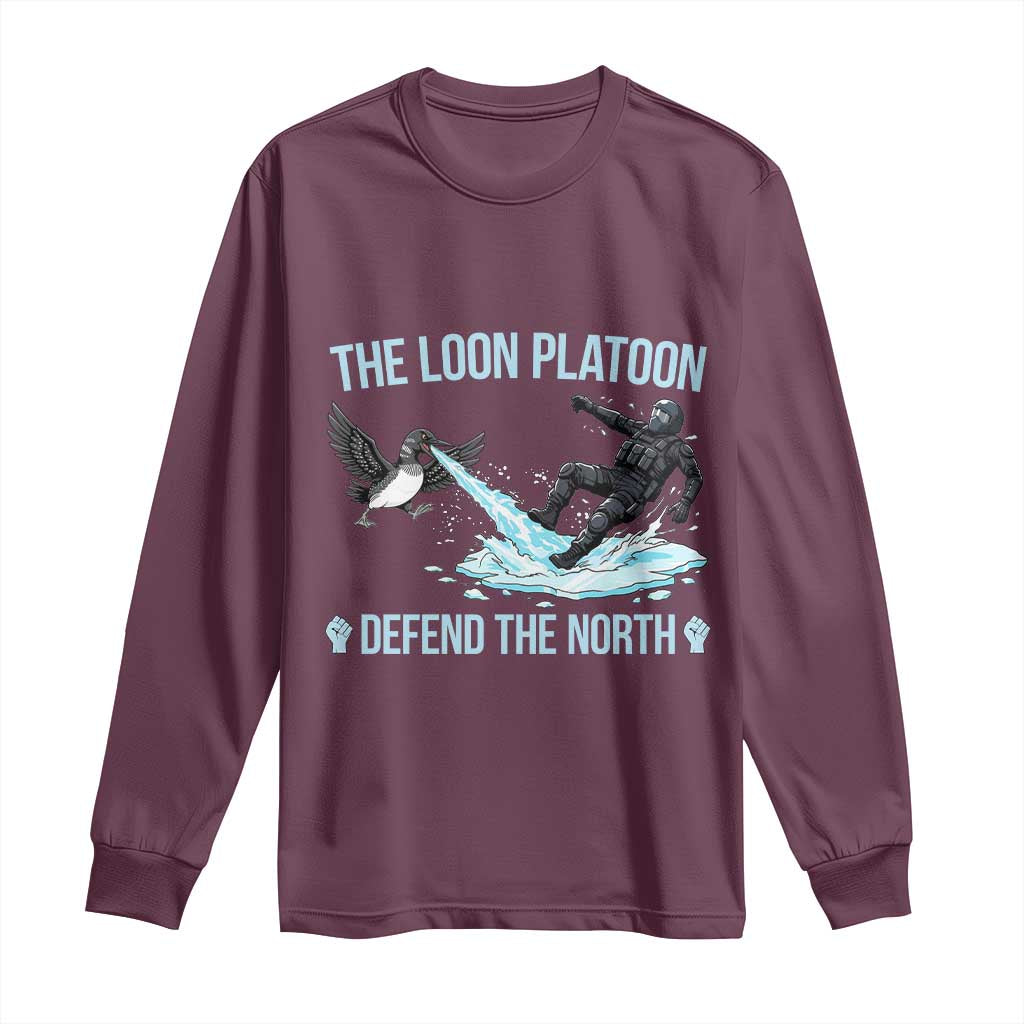 The Loon Platoon Defend The North Long Sleeve Shirt Minnesota State Bird Rebel