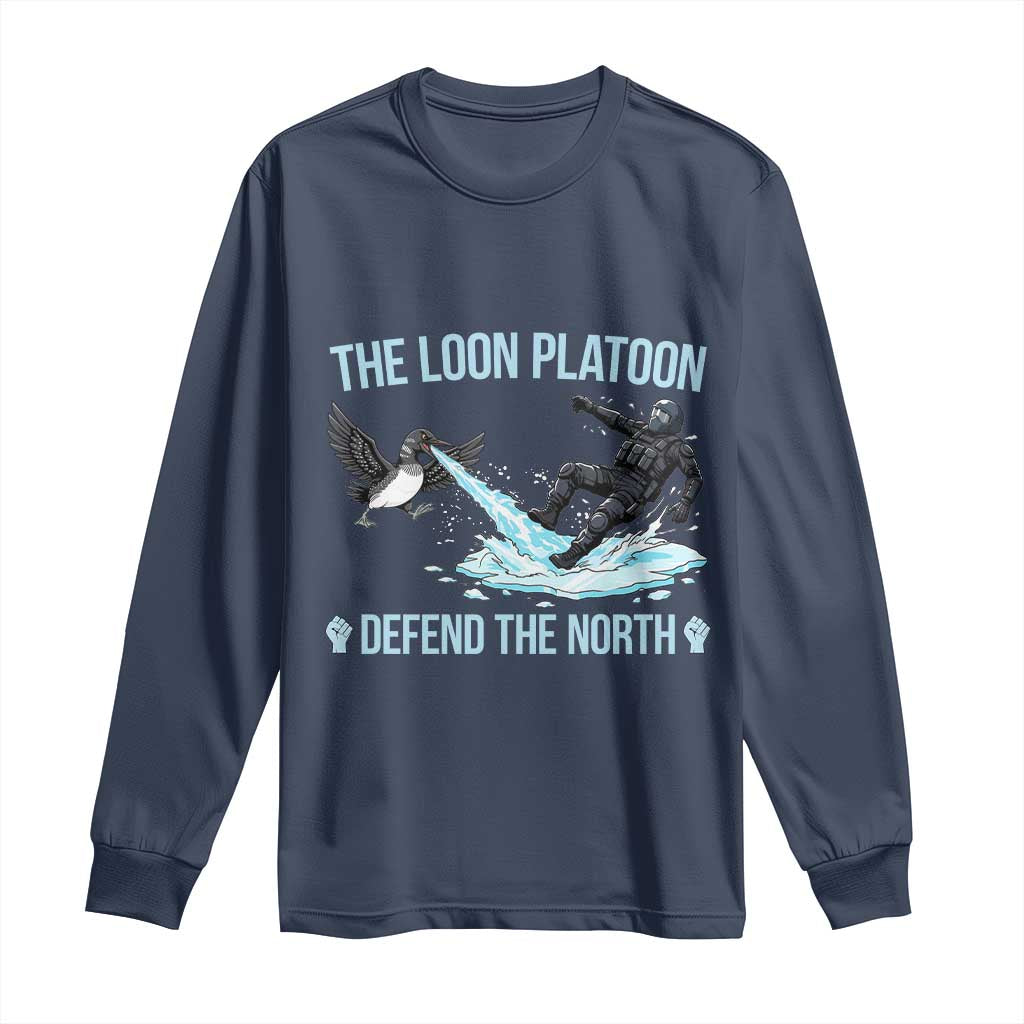 The Loon Platoon Defend The North Long Sleeve Shirt Minnesota State Bird Rebel